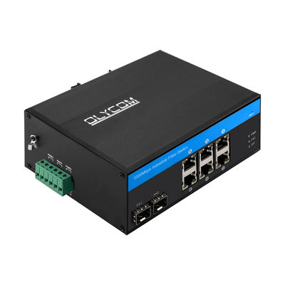 Verharden netwerkschakelaar 8 poort Gigabit Ethernet 2 SFP vezel onbeheerd DIN35 gemonteerd