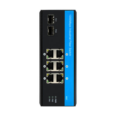 Verharden netwerkschakelaar 8 poort Gigabit Ethernet 2 SFP vezel onbeheerd DIN35 gemonteerd