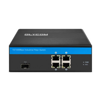 5-Poorts Industriële Glasvezel Switch 10/100M Fast Ethernet DIN-rail Ongemanaged Ventilatieloos CE