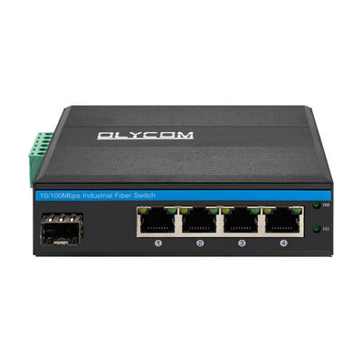 Industriële POE-switch met 1 SFP-poort en 4 RJ45-poorten voor DIN-railinstallatie
