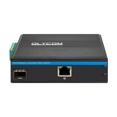 Industriële Ethernet-mediaconverter SFP-vezel 10/100Mbps ongemanaged robuust geval
