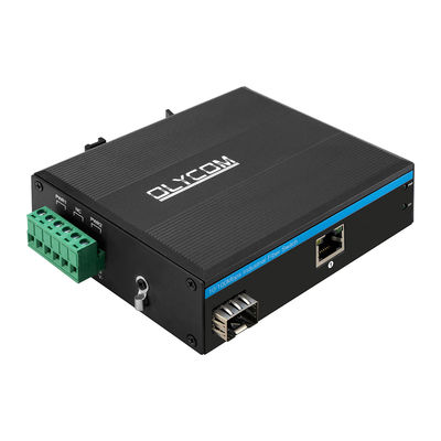Industriële Ethernet-mediaconverter SFP-vezel 10/100Mbps ongemanaged robuust geval
