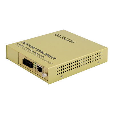 Gigabit Media Converter Ongeregeld AC-ingang 2-aderige SC-poort Singlemode 100KM CE