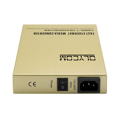 Gigabit Media Converter Ongeregeld AC-ingang 2-aderige SC-poort Singlemode 100KM CE