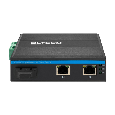 POE SC Connector Dual Fiber Industrial Switch Hub met 2 RJ45-poorten Netwerkschakelaar