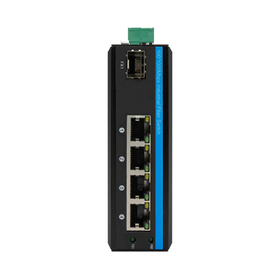 Industrial Din Rail Montage 4 Port POE Switch met 1 SFP Port Unmanaged Fiber Switch