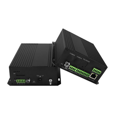 Video-optische converter met BIDI-gegevens RS232 RS485 DRY CONTACT WDM FIBER RACK gemonteerd DC12V