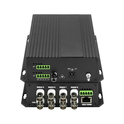 8 poorten CCTV Video Audio Ethernet Droog contact Glasvezel Media Converter Bidi D5V2A