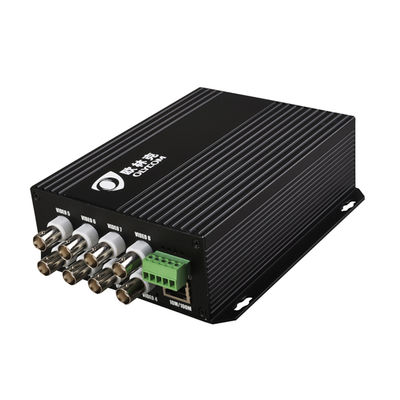 8 poorten Video Data Fiber Media Converter 10/100Mbps Ethernet RS485 Gegevens DC12V Standalone