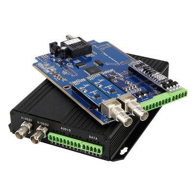 Gebalanceerde Audio RS422 RS485 Video Media Converter DC5V 2A ST Fiber 30km CE