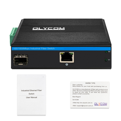 Industrial Ethernet Media Converter Gigabit Din Rail Dual Power Input Onbeheerd